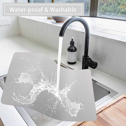 Wipeable Placemats Leather Table Mats Waterproof Heat-Resistant Easy to Clean for Dining Table Set Kitchen Table (6, Slate Grey)