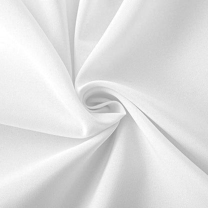 HolidayIdeas Fitted Table Covers - 96 x 30 Inch - 2 Pack Rectangle Tablecloths for 8 Foot Tables, Versatile Polyester Fabric Tablecloth for Parties, Holiday Dinner, Trade Show (White)