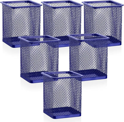 Segarty Pen Cup Holder, 6 Pack Square Dark Blue Pen Holder by Segarty