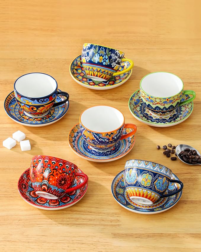 vancasso 8oz Porcelain Cappuccino Cups - Image 8