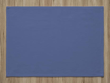 Calicot Placemats Set of 6 100% Cotton Washable Cloth Place Mats, Reusable Table Mats for Spring/Summer & Thanksgiving Christmas Decorations Kitchen Dining Party Wedding (Blue Grey, 13" x 19")