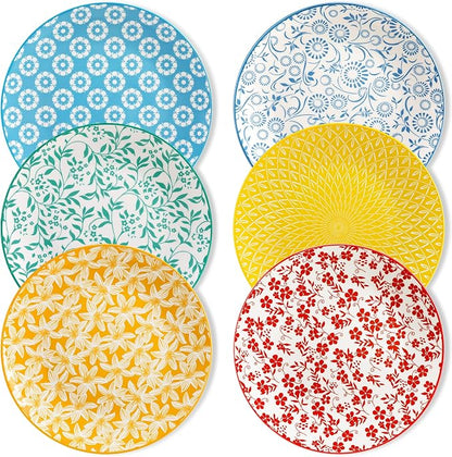 vancasso 10.25" Pastel Dinner Plates Set of 6, Vintage Ceramic | Microwave by vancasso