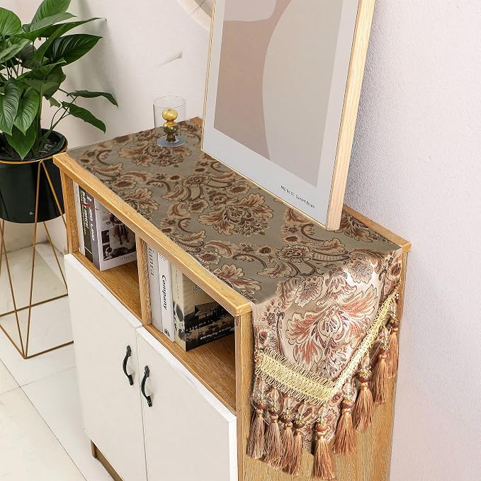 Luxury Vintage Table Runner Embroidery Jacquard Fabric - Image 2