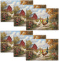 Farmhouse Rooster Placemats Set of 6, Farm Chicken Place Mats, Rustic Farm Coop Waterproof Washable Table Mats for Home Party Indoor Kitchen Dining Table Decoration 12x18 Inch
