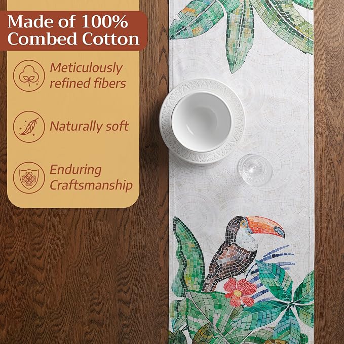 Maison d' Hermine Table Runner 100% Combed Cotton 14.5"x108" | Table Runners - Image 4