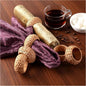 Woven Jute Napkin Rings, Natural Rattan | Handmade rattan, plastic base by CLEENTABLE
