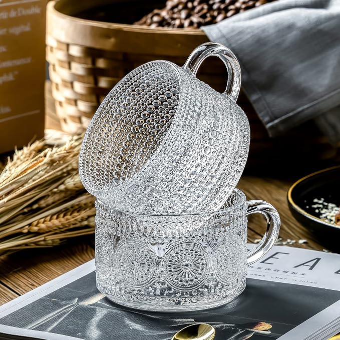 Gezzeny Vintage Glass Coffee Mugs - Image 4