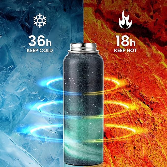 RAYMYLO Insulated Water Bottle 40 oz, Triple Wall Vacuum Stainless Steel | - Image 3
