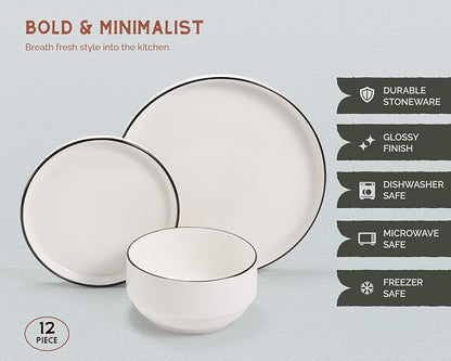 Ceramic Dinnerware Set, 12-Piece Service - Image 5