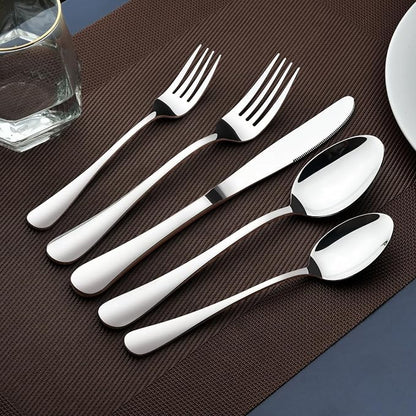 Silverware Set for 8, 40 Piece Stainless Steel Flatware Utensil Cutlery Set | - Image 5