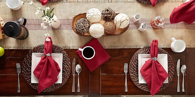 DII Variegated Tabletop Collection, Napkin Set, Tango Red, 6 Piece - Image 8