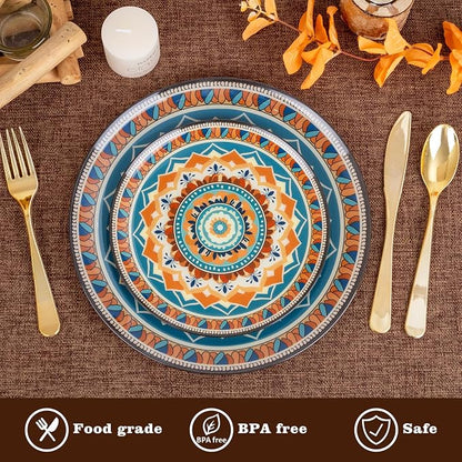 60PCS Bohemian Plastic Plates - Image 8