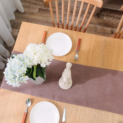 Soft Caddice Faux Linen Table Runner 2 Piece Fabric in 1 - Image 5