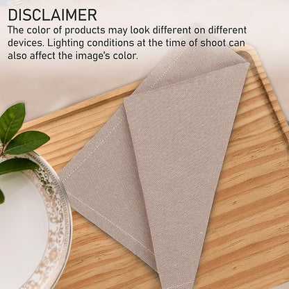 Ruvanti Cloth Napkins Set of 12, 18x18 Reusable Napkins Cloth Washable, Soft & Durable Table Napkin, Poly Cotton Fabric Dinner Napkins for Parties, Christmas, Thanksgiving, Weddings - Sand
