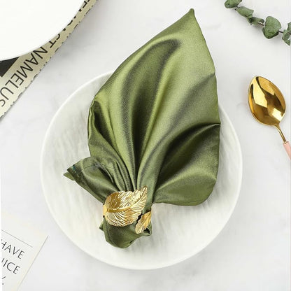 Napkin Rings Set of 24, Shiny Gold Napkin Rings, Easy Care, Solid Metal Laurel - Image 7