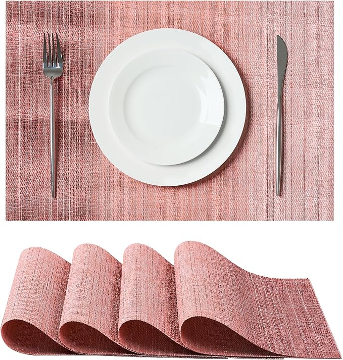 Leetaltree Gradient Pink Woven Placemats Set of 4 by Leetaltree-ArtatEveryTable