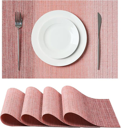 Leetaltree Gradient Pink Woven Placemats Set of 4 by Leetaltree-ArtatEveryTable