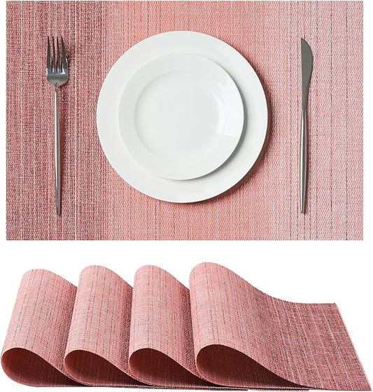 Leetaltree Gradient Pink Woven Placemats Set of 4 by Leetaltree-ArtatEveryTable