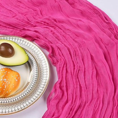 12 Pack 10Ft Hot Pink Cheesecloth Table Runner 23 x 120 Inch | Gauze Rustic - Image 5