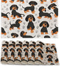 Dog Dachshund Placemats Set of 6, Grey Paws Waterproof Non-Slip Washable Table Mats for Kitchen Dining Holiday Party Wedding Decor 12x18 Inch