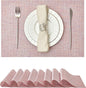 Leetaltree Luxury Pink Iridescent Placemats Set of 8 - Waterproof Washable for Wedding, Anniversary, Festive and Daily Use - Sparkling Table Mats Table Decor - Hand-Cut