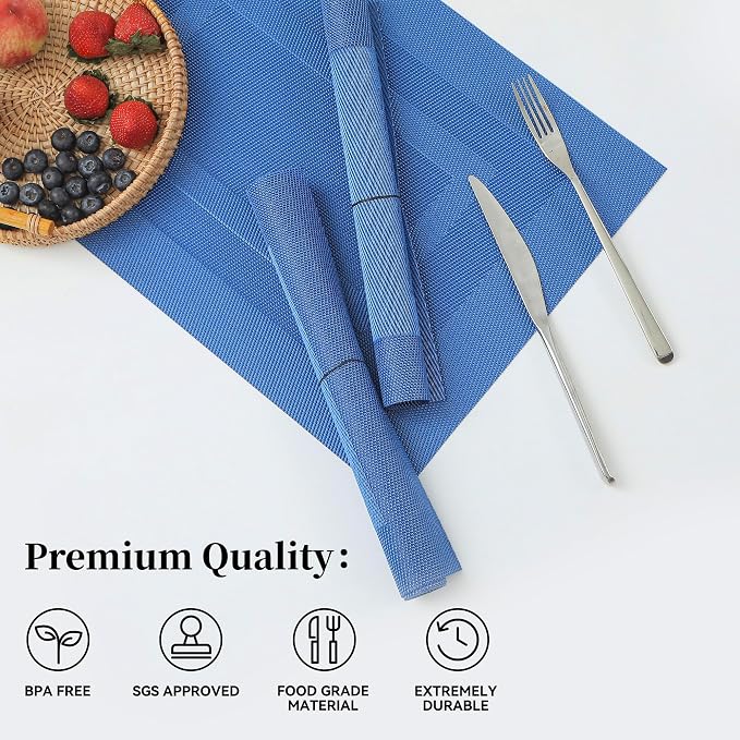Leetaltree Blue Frame Placemats Set of 8 - Image 2