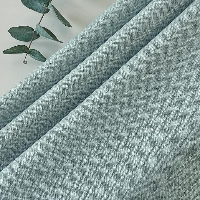 maxmill Tablecloth Weaved Texture Stain Resistant Waterproof, Wrinkle Resistant Washable Table Cloth, Fabric Table Cover for Dining Room, Indoor Outdoor Use, Rectangle 60 x 120 Inch, Dusty Blue