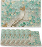 Golden Butterfly and Green Flowers Place Mats Set of 6, Table Mats,Heat Insulation Non Slip Washable Dining Placemats for Wedding Holiday Party Kitchen Decor 12X18 in