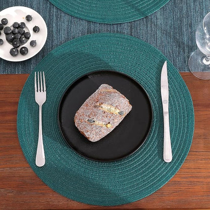 SHACOS Round Placemats Set of 6 Washable 15 inch Round Table Mats Cotton - Image 4