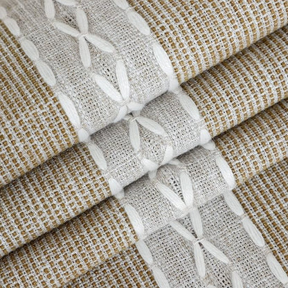 NEWISHER Farmhouse Braided Striped Embroidery Table Runner 72 inches, Rustic - Image 6