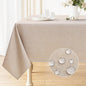 Smiry Square Table Cloth Linen Textured, Waterproof Spillproof Anti-Wrinkle Burlap Tablecloth, Washable Decorative Fabric Table Cover for Dining, Party, Banquet, 54 x 54 Inch, Linen
