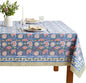 ATOSII Clover Pink 100% Cotton Rectangle Boho Fall Tablecloth, Handblock Floral Table Cloth Linen for Kitchen Dining I Parties Wedding Outdoors Christmas Thanksgiving I 72 X 108 Inches I 8 Seater