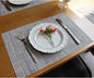 Placemats Set of 4,Heat Resistant Non-Slip Table Mats,Place mats for Dining Table,Washable Durable PVC Vinyl Woven Placemat（Light Gray）