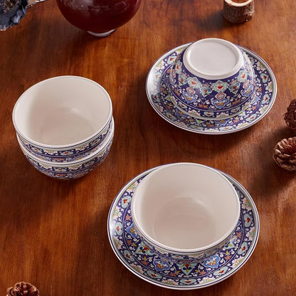 Bico Mandala Kaleidoscope Cereal Bowls Set of 4, 26 oz Deep Ceramic Soup Bowls - Image 3