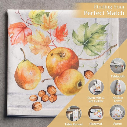 Maison d' Hermine Cloth Napkins Set of 4 100% Cotton for Thanksgiving Christmas Decorations Everyday Reusable Square Fall Napkins Cloth Washable Dinner Party (Fruit D'Hiver, 20"x20")