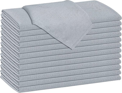 Ruvanti Cloth Napkins Set of 12, 18x18 Reusable Napkins Cloth Washable, Soft & Durable Table Napkin, Poly Cotton Fabric Dinner Napkins for Parties, Christmas, Thanksgiving, Weddings - Grape