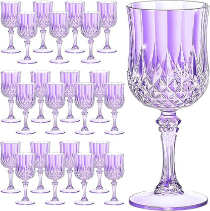 7OZ Plastic Wine Glasses, Reusable Vintage Goblets Unbreakable Drinking Glasses by Unknown