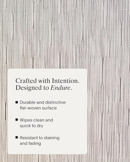 Chilewich Bamboo Placemats Set of 4 - Woven Oval Placemats - Reusable, Stain-Resistant, Indoor/Outdoor Tabletop Protection - 19" x 14" - Chalk