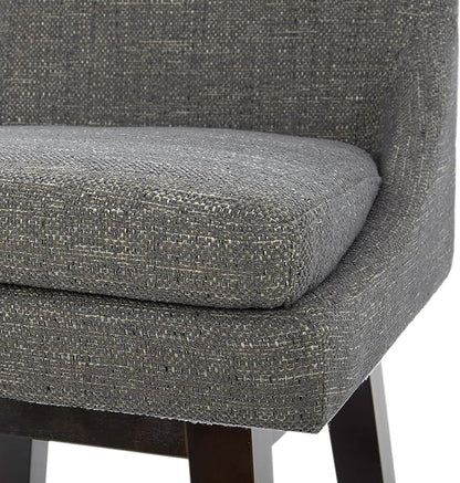 CHITA Counter Height Swivel Bar Stools with Back Set of 2, FSC Certified Upholstered Fabric Bar Stool, 26.8" H Seat Height, Fabric in Fog