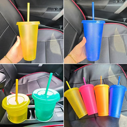 Suertestarry Tumbler with Straw and Lid, Water Bottle Iced Coffee Travel Mug Cup - Image 3