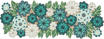 Beaded Table Runner Decore 36 inches Long Christmas Flower Design Beaded Table by byHomeDecorativeProduct