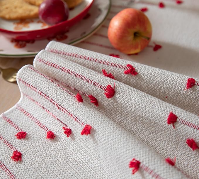 Christmas Table Runner 13 x 72 Inch Long Natural Cotton Woven Runner - Image 5