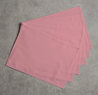 Calicot Placemats Set of 6 100% Cotton Washable Cloth Place Mats, Reusable Table Mats for Spring/Summer & Thanksgiving Christmas Decorations Kitchen Dining Party Wedding (Dusty Rose, 13" x 19")