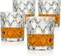 True Diamond Crystal Scotch Bourbon Whiskey Glasses, Old Fashioned Glasses by True