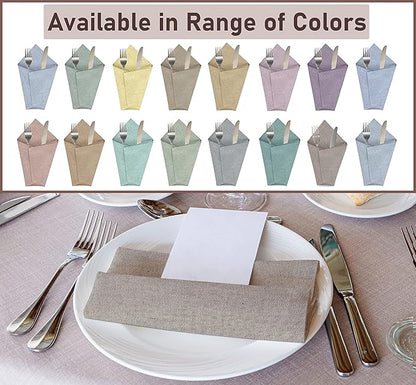 Ruvanti Cloth Napkins Set of 12, 18x18 Reusable Napkins Cloth Washable, Soft & Durable Table Napkin, Poly Cotton Fabric Dinner Napkins for Parties, Christmas, Thanksgiving, Weddings - Thunder