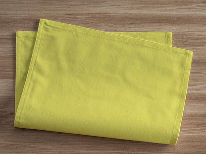 Calicot Placemats Set of 6 100% Cotton Washable Cloth Place Mats, Reusable Table Mats for Spring/Summer & Thanksgiving Christmas Decorations Kitchen Dining Party Wedding (Lemon Yellow, 13" x 19")