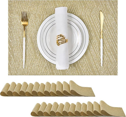Leetaltree Gold Placemats Set of 24 by Leetaltree-ArtatEveryTable