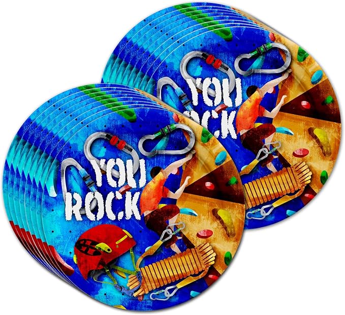 Rock Climbing Party Supplies Set Plates Napkins Cups Tableware Kit - Image 2