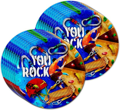 Rock Climbing Party Supplies Set Plates Napkins Cups Tableware Kit - Image 2