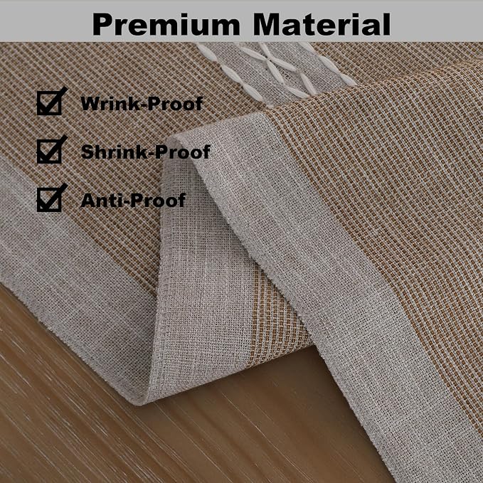Gernaice Boho Table Runner, Rustic Cotton Linen Farmhouse Table Runners - Image 4